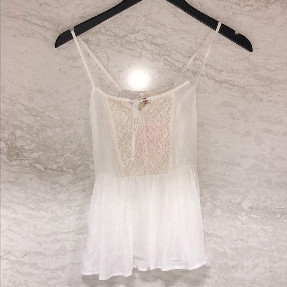 Ivory lace tank